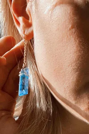 Flow Like Water Blue Quartz Earrings