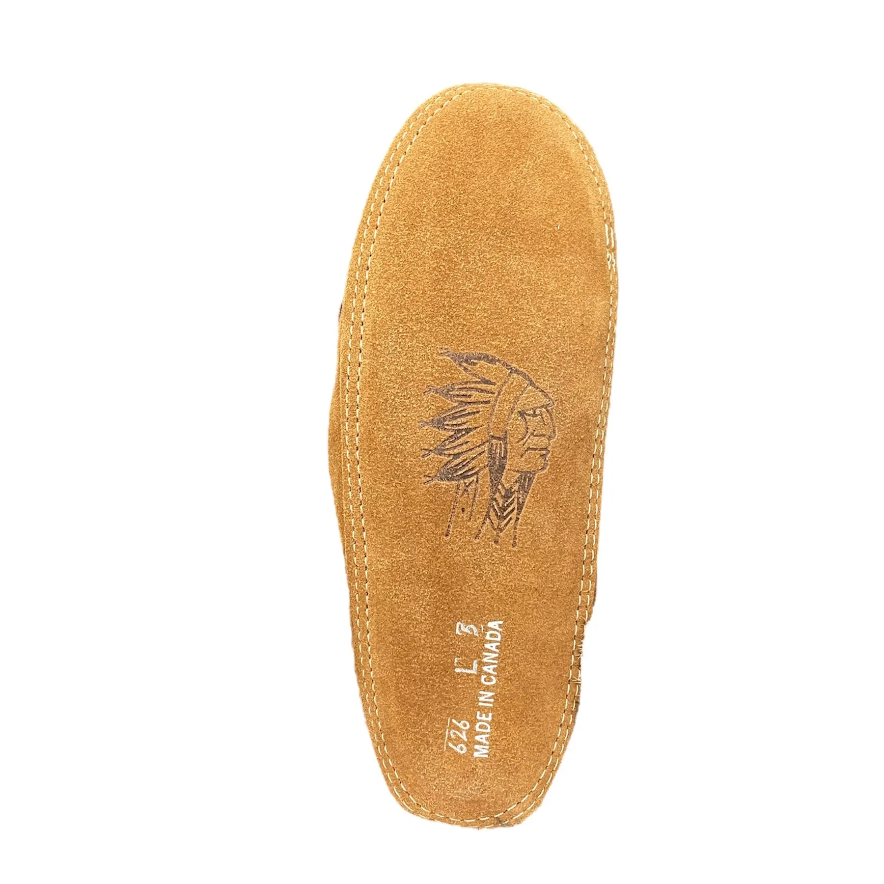 Fur Moccasin - Dark Tan Embossed