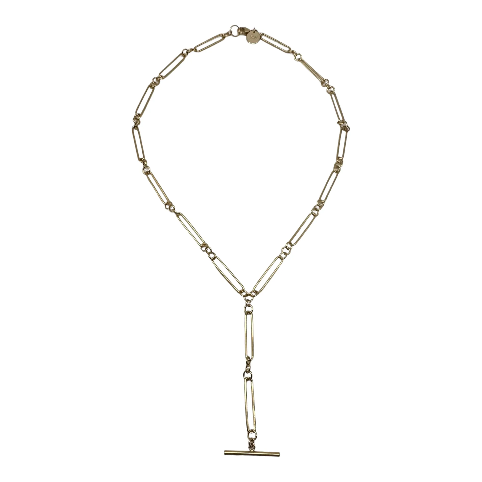 Gold T Bar Necklace