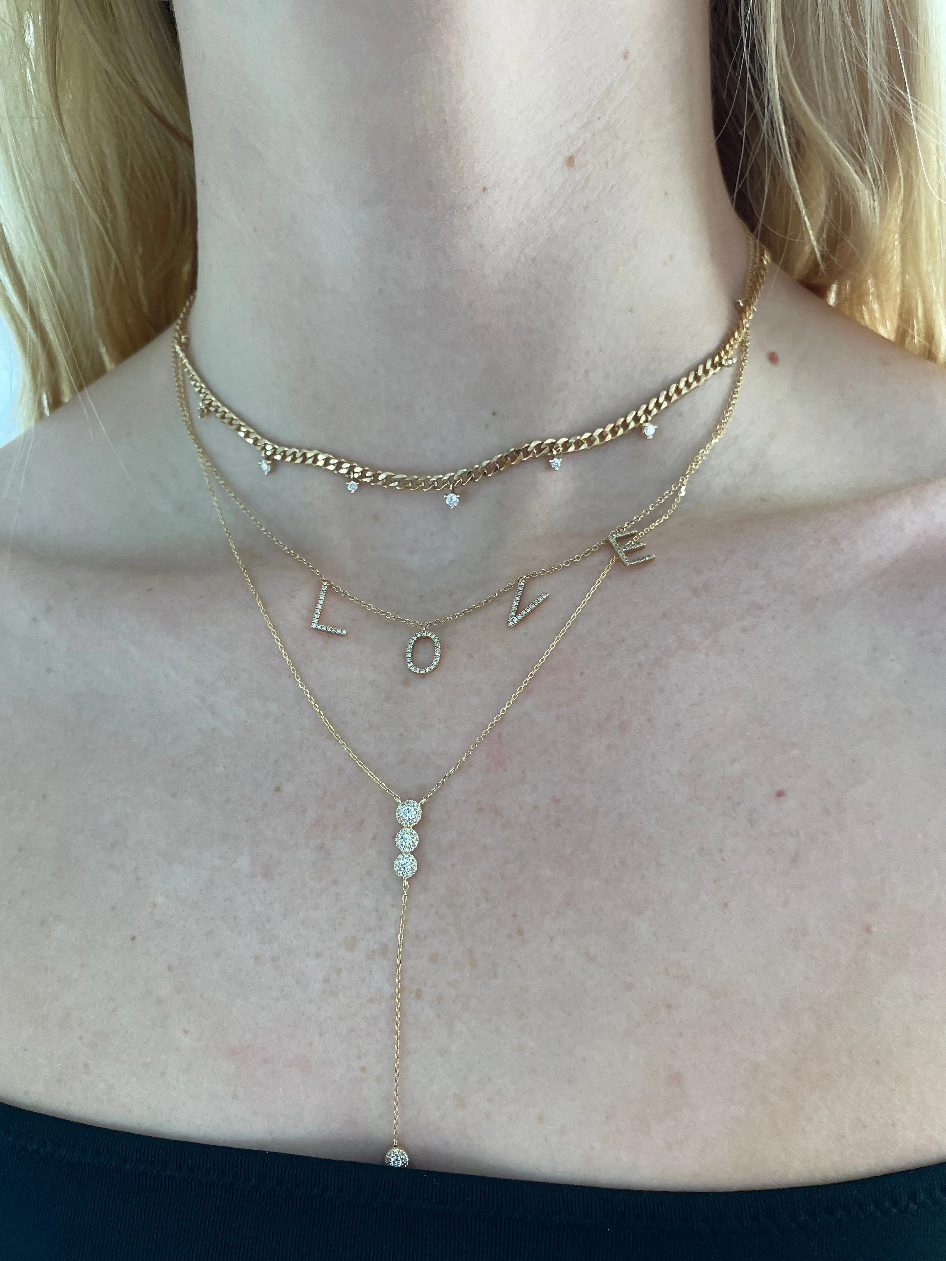 Graduated Diamond Lariat Necklace