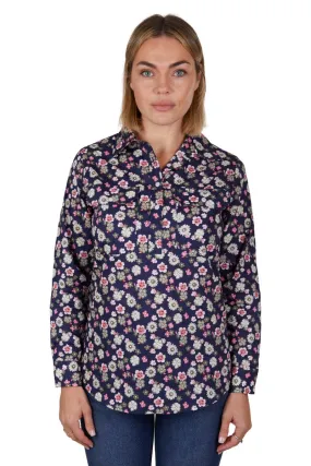 Hard Slog Shirt Womens Rose Half Button