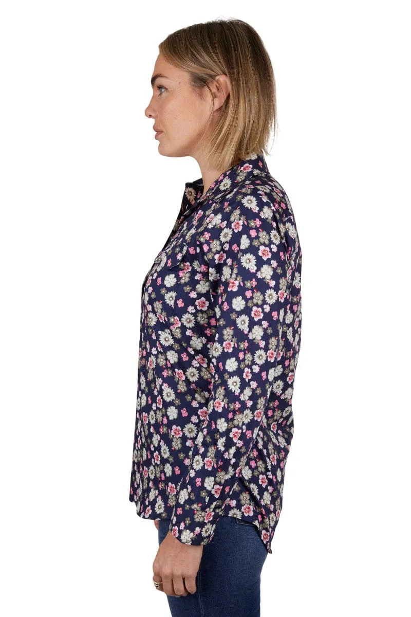 Hard Slog Shirt Womens Rose Half Button