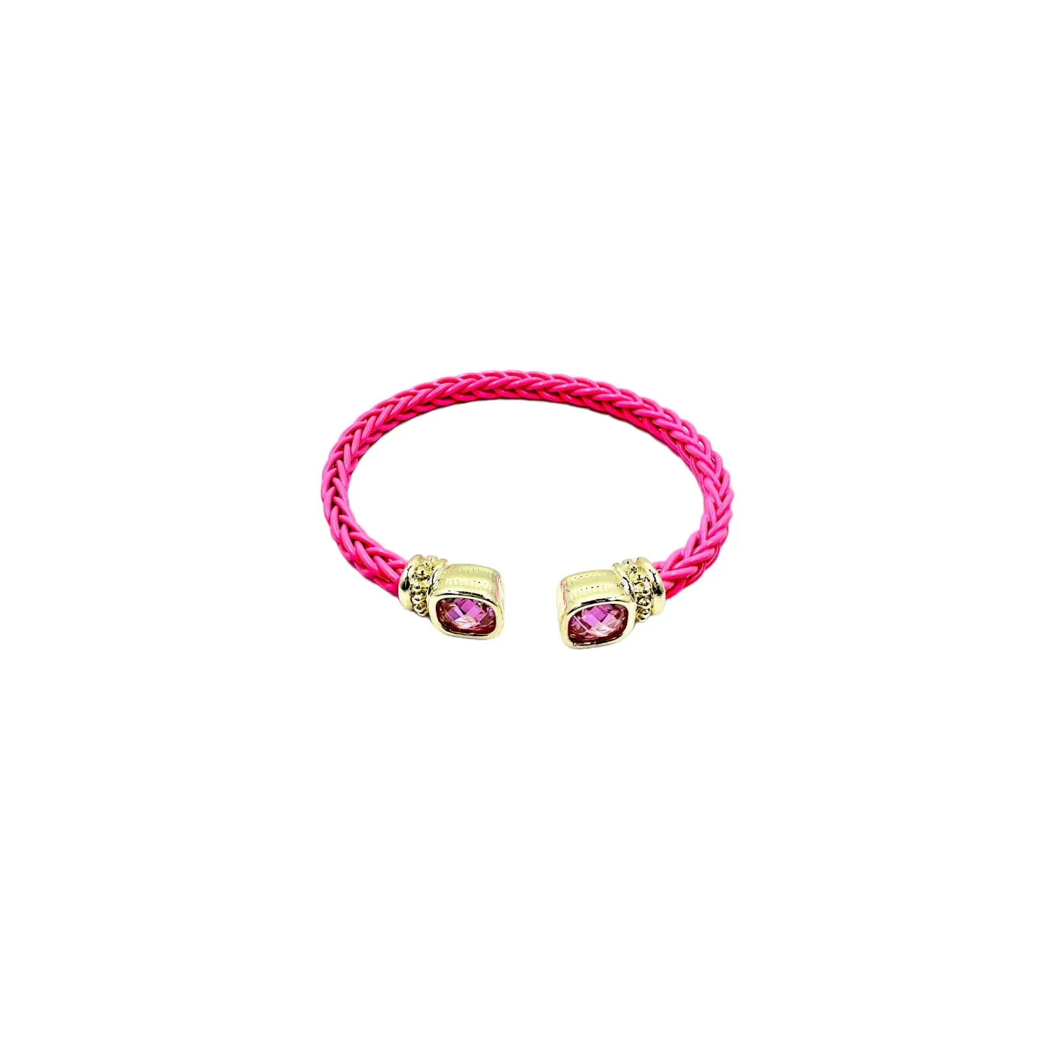 Harriet Braided Cable Large CZ Bracelet