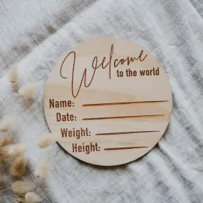 Hello Fern 'Welcome to the World' Birth Announcement Disc - Classic