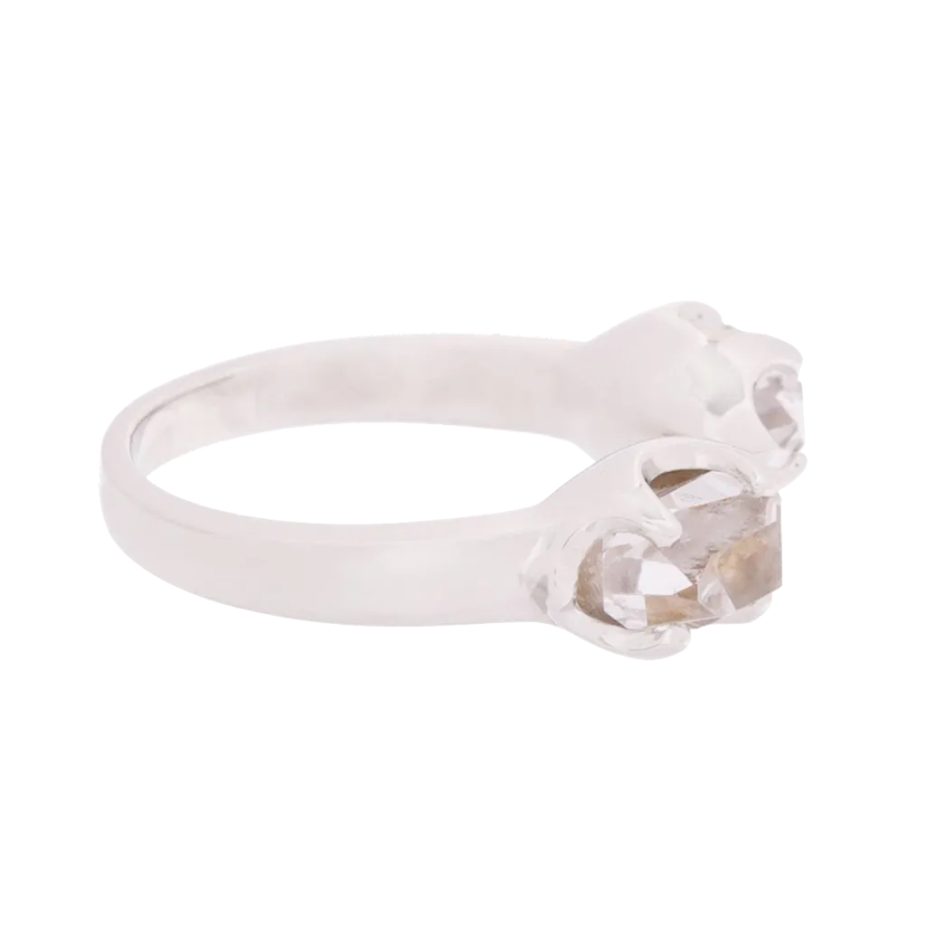 Herkimer Diamond Quartz Negative Space Ring