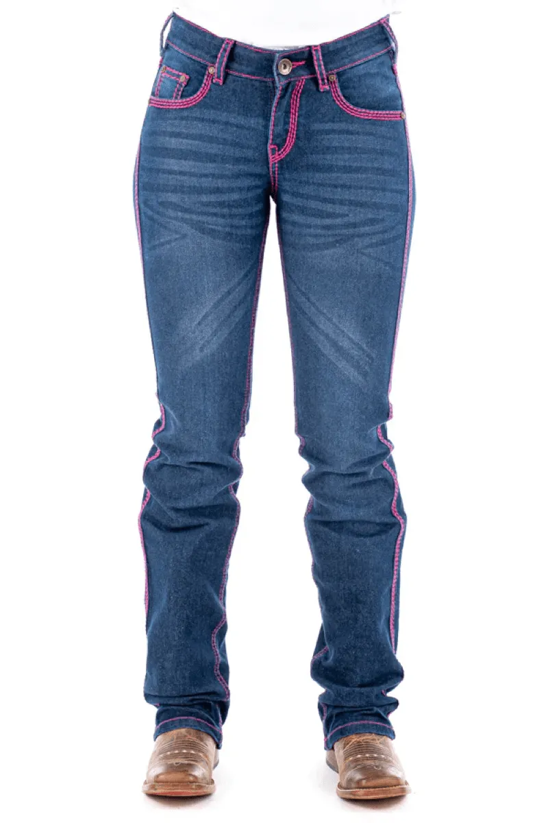 Hitchley & Harrow Womens Buffalo Narrow Bootcut High Rise Jeans