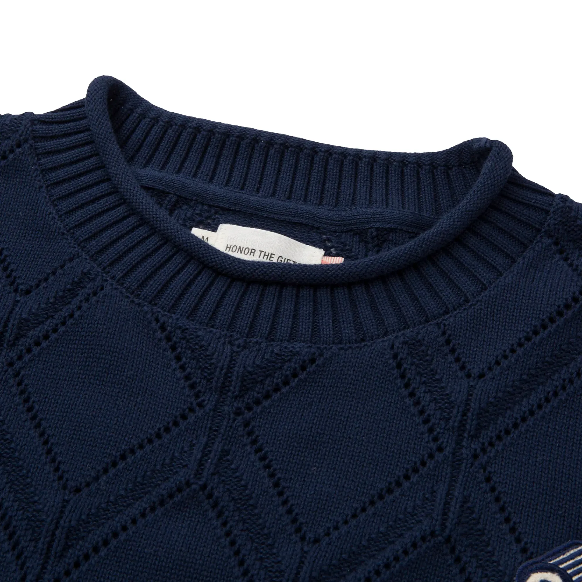 Honor The Gift Diamond Knit Sweater Navy