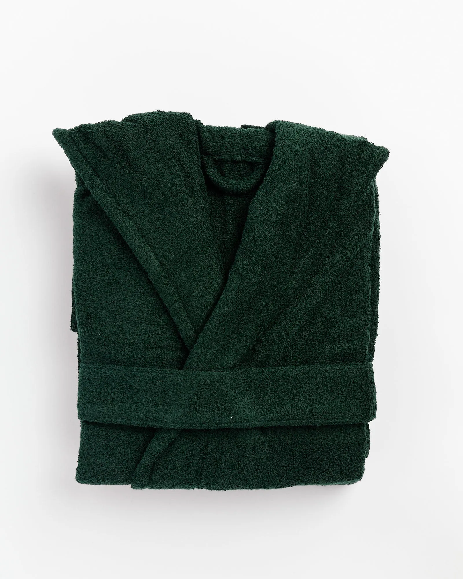 Hooded Bathrobe in Forest Green