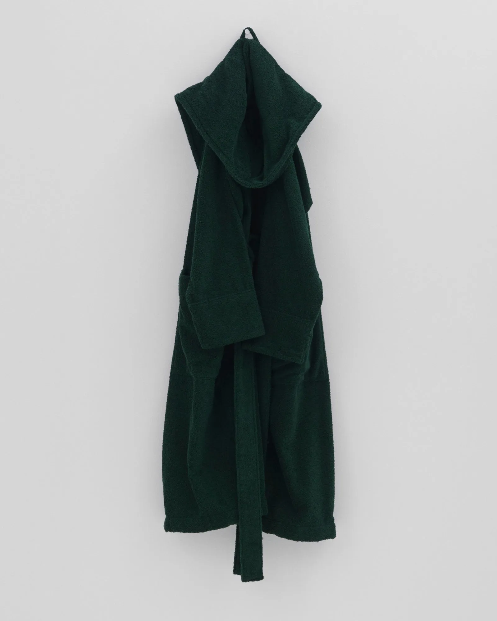 Hooded Bathrobe in Forest Green