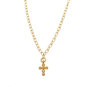 Individual Prong Set Diamond Cross Charm