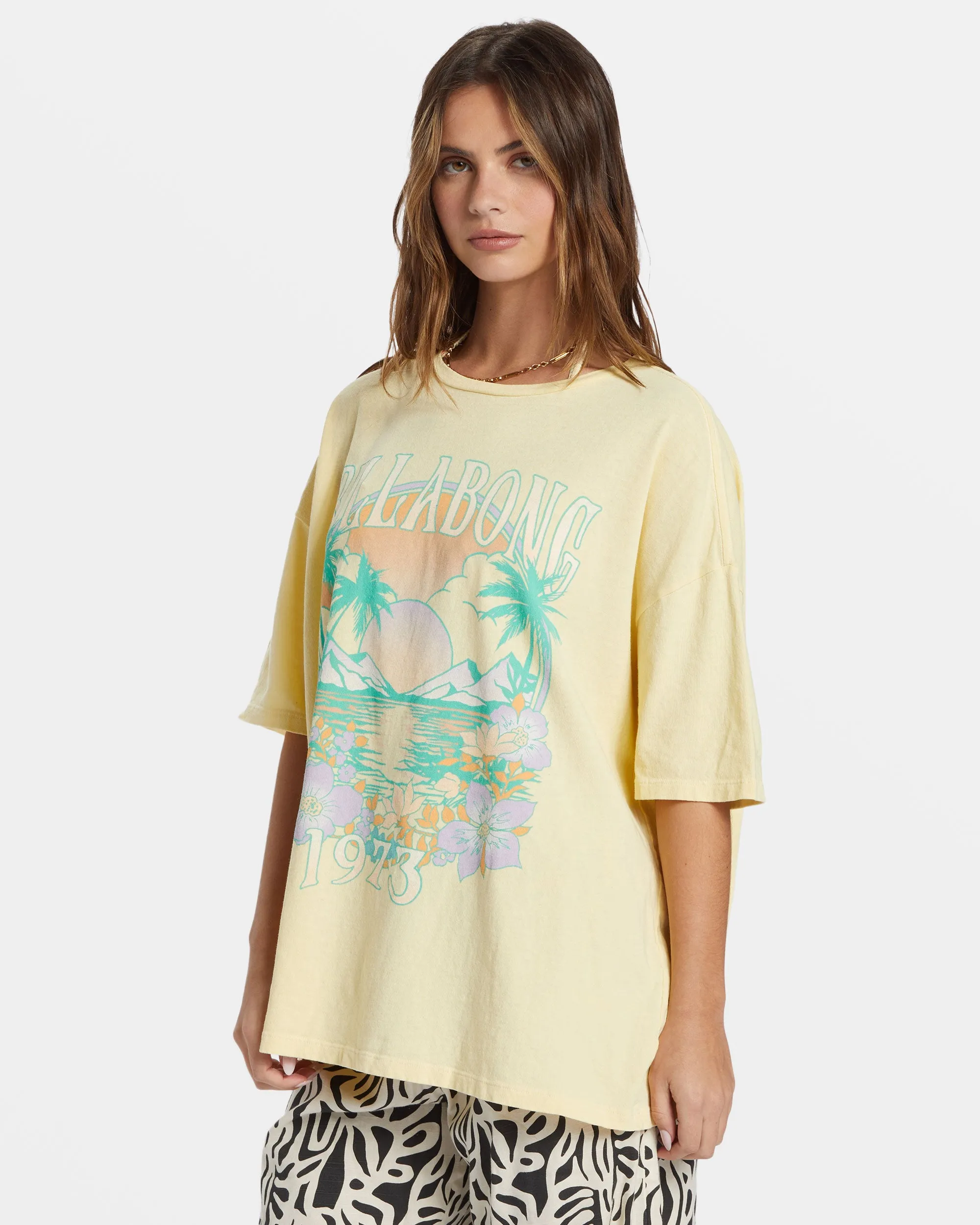 Island Holiday Oversized T-Shirt - Yellow