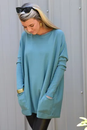 JASMINE SWEATER -TEAL