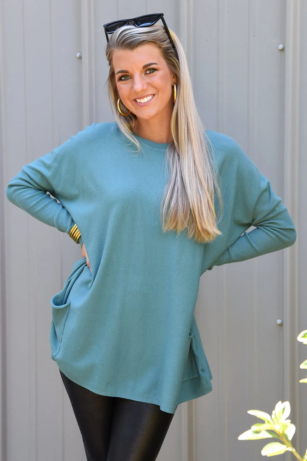 JASMINE SWEATER -TEAL