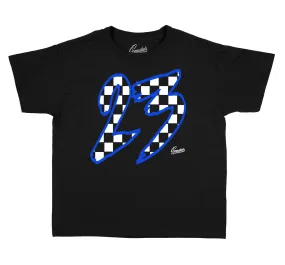 Kids - Racer Blue 5 Checkered Sneaker tees