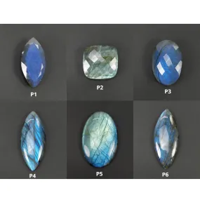 LABRADORITE Gemstone Cabochon Normal & Checker Cut : Natural Untreated Unheated Blue Labradorite Marquise Cushion Oval Shape