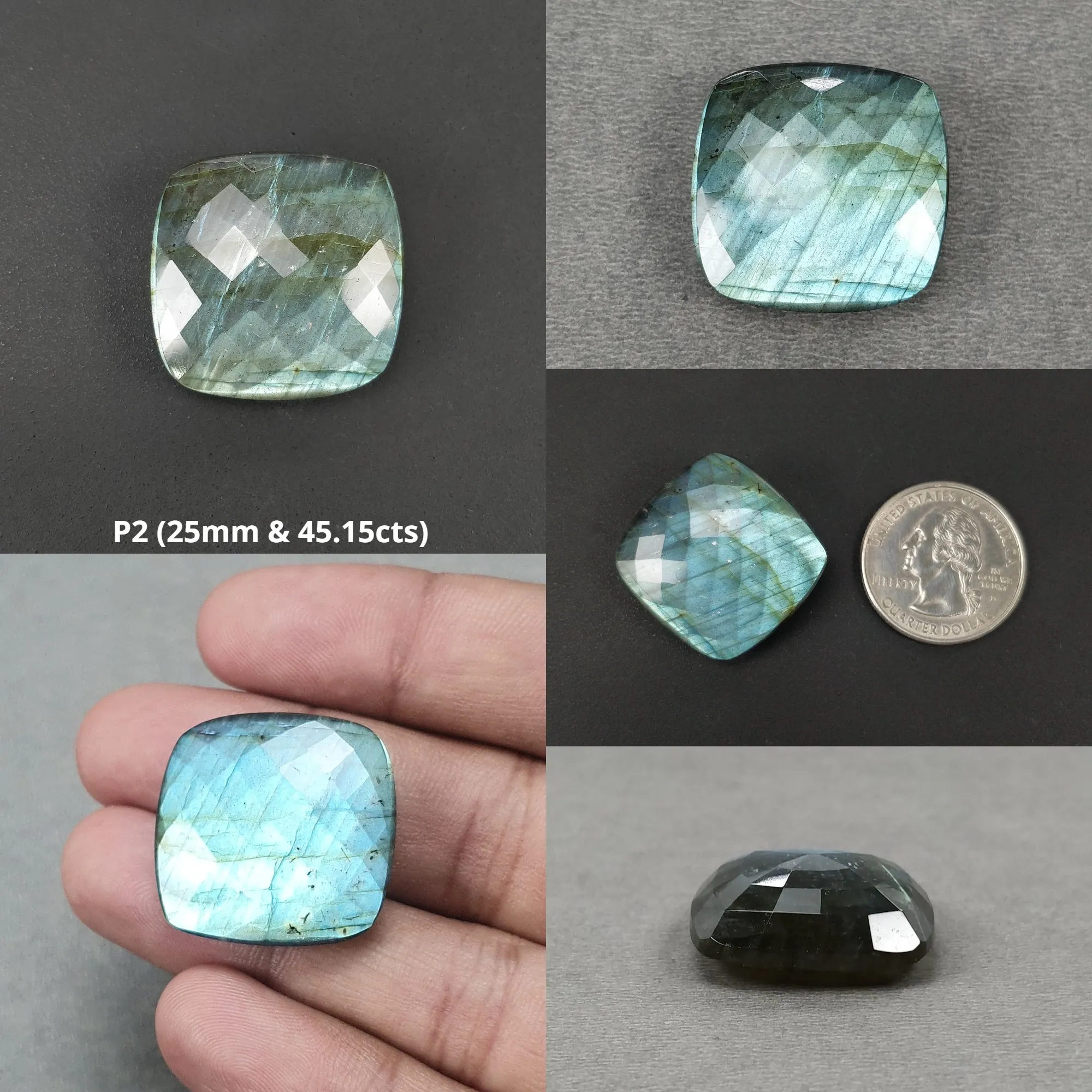 LABRADORITE Gemstone Cabochon Normal & Checker Cut : Natural Untreated Unheated Blue Labradorite Marquise Cushion Oval Shape