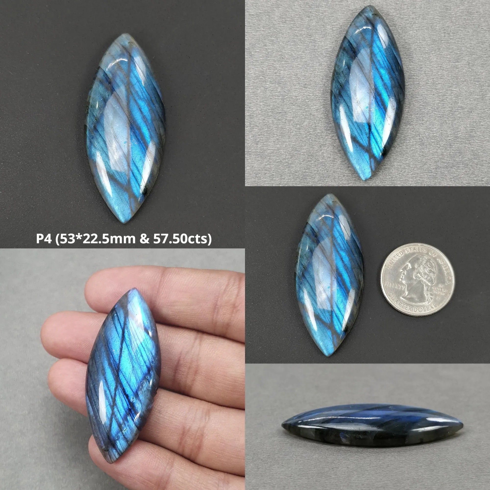 LABRADORITE Gemstone Cabochon Normal & Checker Cut : Natural Untreated Unheated Blue Labradorite Marquise Cushion Oval Shape