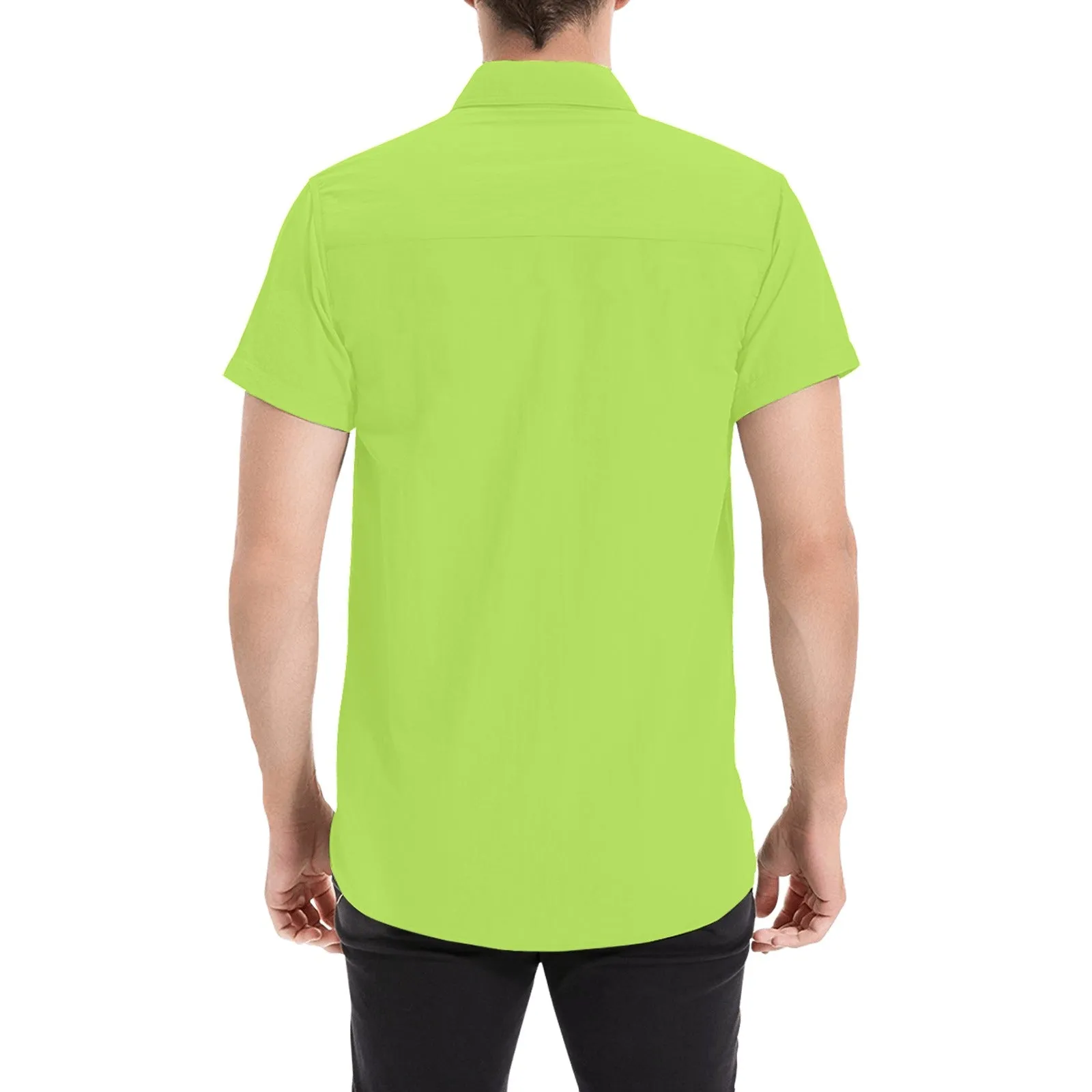 Lime Green Men's Short Sleeve Shirt - Model T53