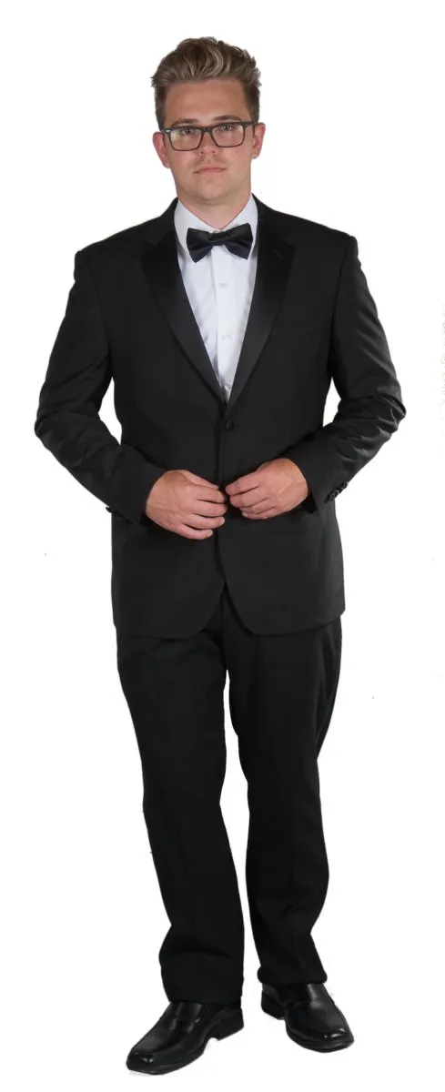 Men's Black 2 Button Notch Collar Tuxedo