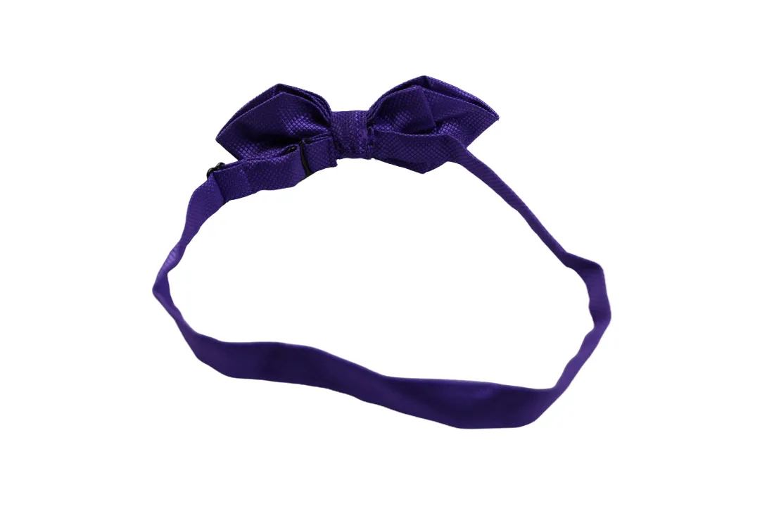 Mens Dark Purple Diamond Shaped Checkered Bow Tie