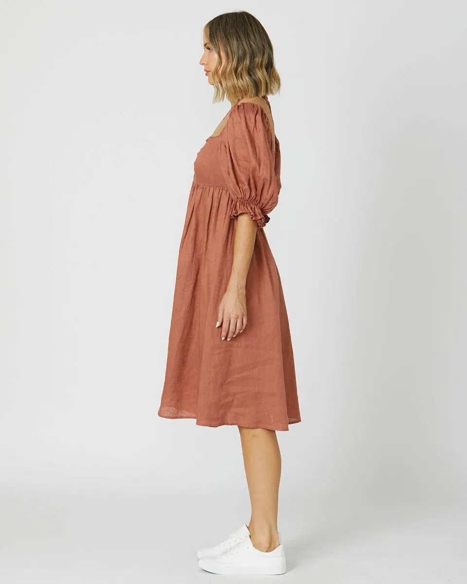 Mia Midi Dress Rosewood