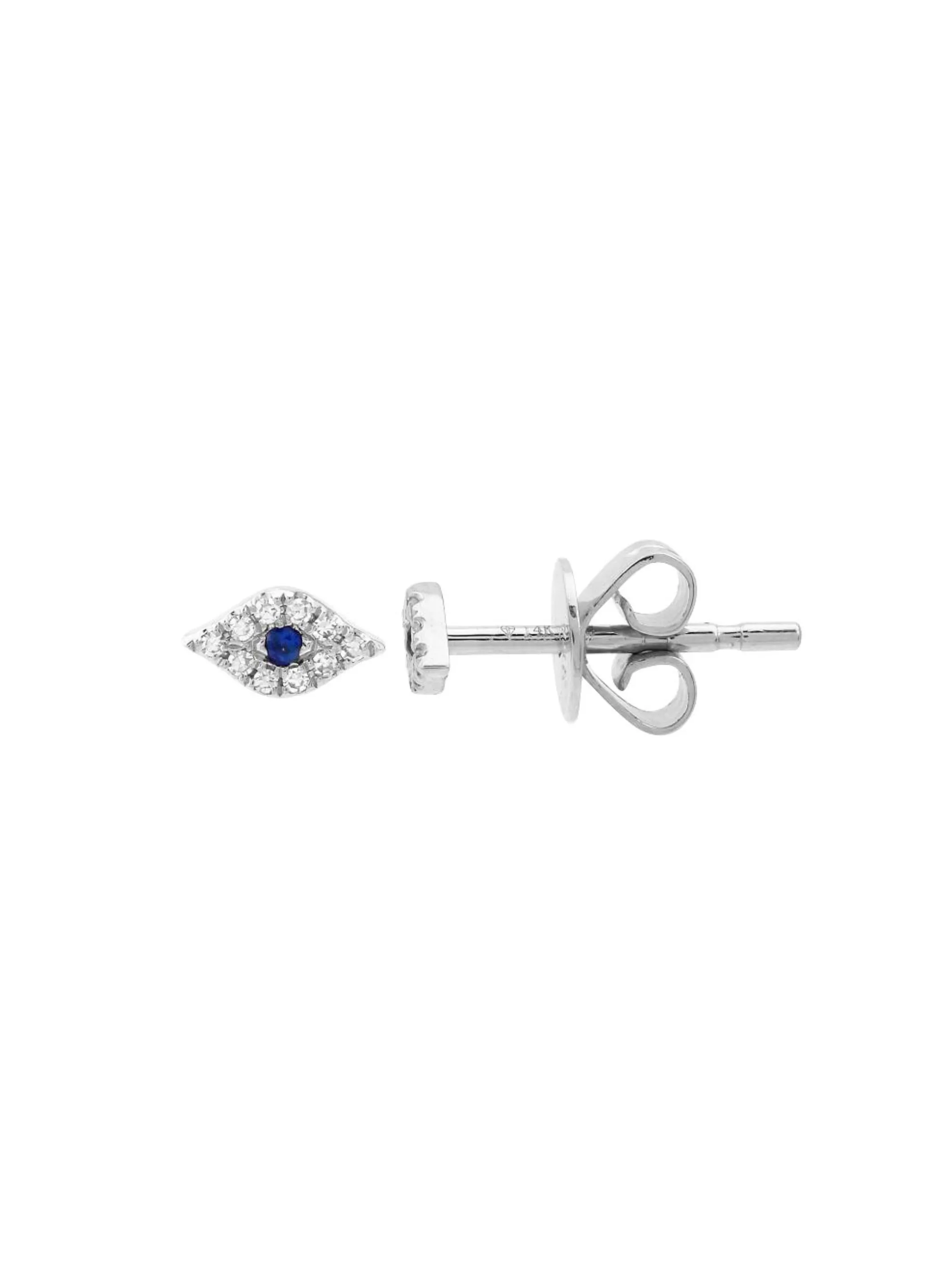 Mini Evil Eye Stud Earrings 14K