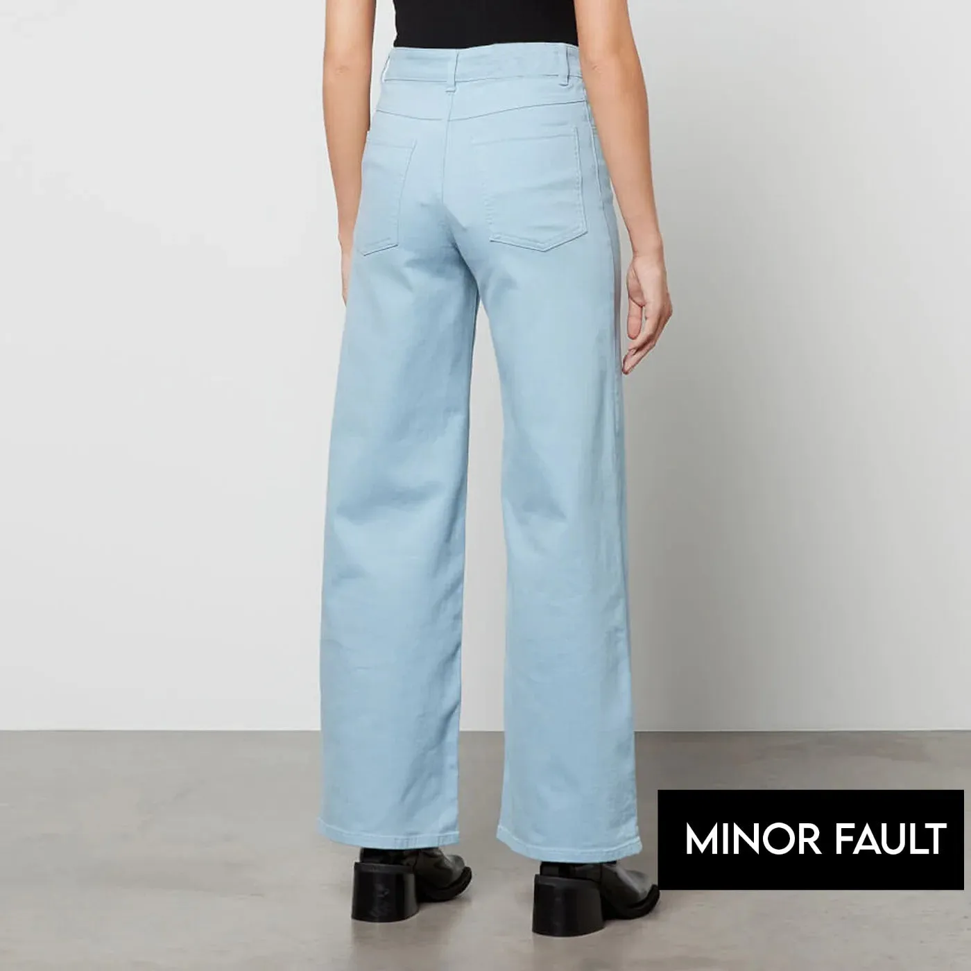 (Minor Fault) Cyan Blue Straight Leg Jeans