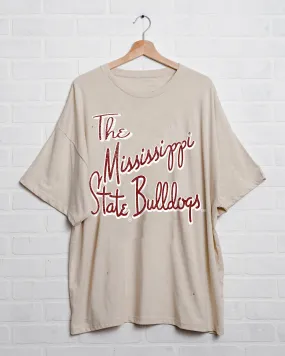 Mississippi State Bulldogs Beverly Off White Thrifted Tee