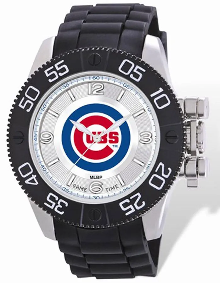 MLB Mens Chicago Cubs Beast Watch - Color Logo Dial - Rubber Strap