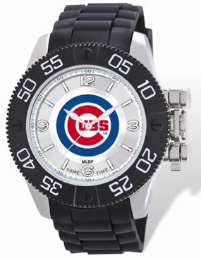 MLB Mens Chicago Cubs Beast Watch - Color Logo Dial - Rubber Strap