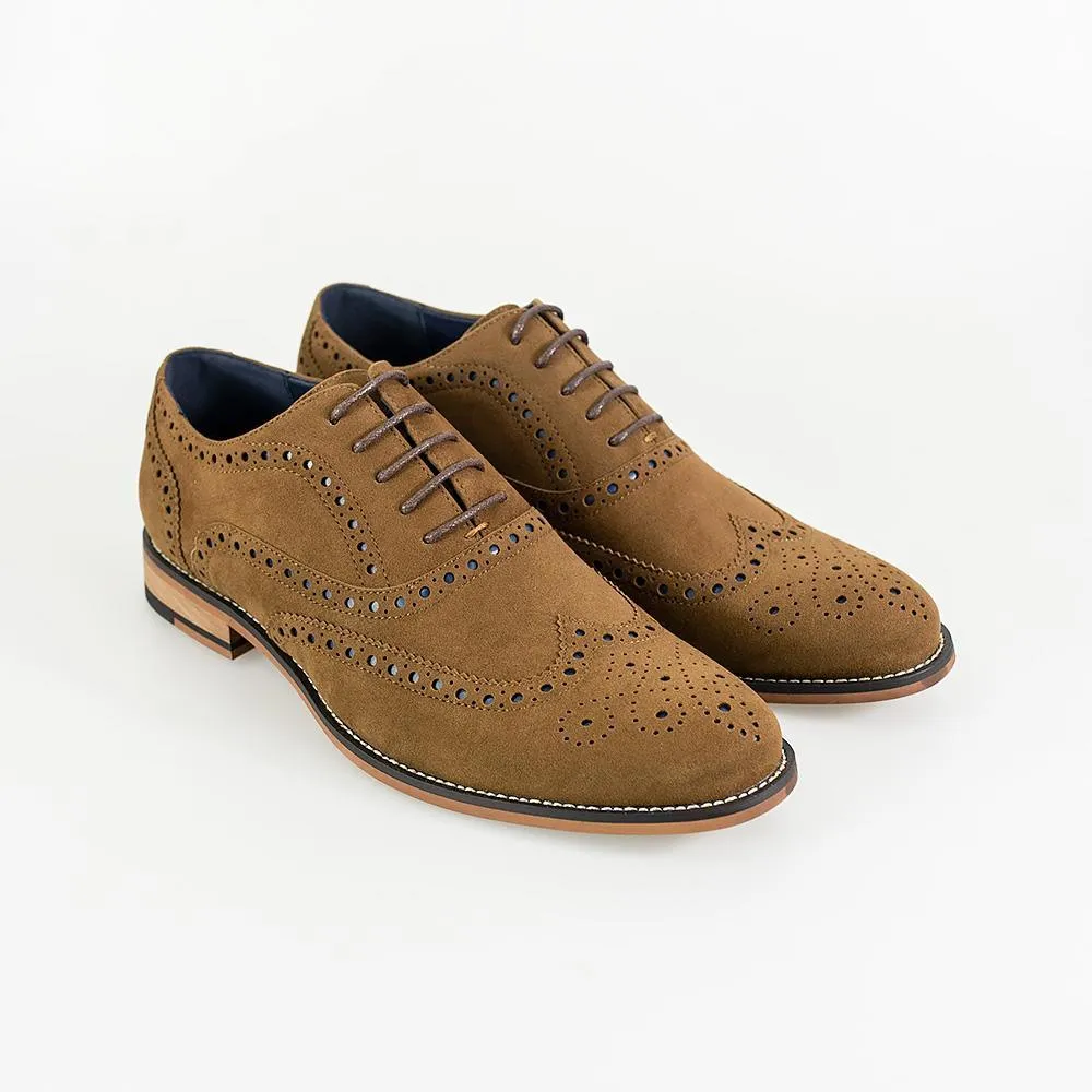 Mortimer Suede Brogue Shoes