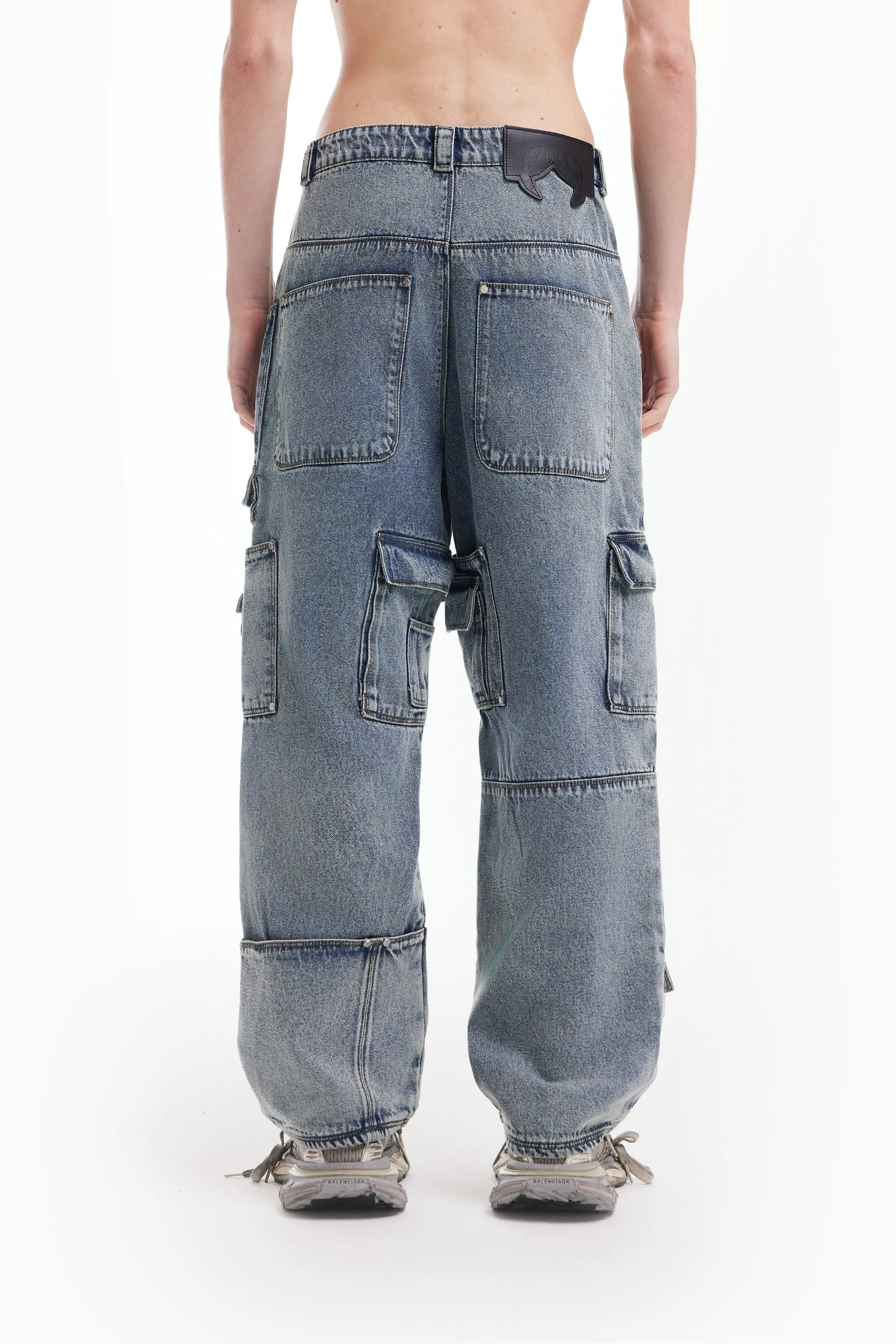 MULTIPOCKET ACID BLUE WASHED CARGO