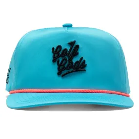 Neon Blue Golf Gods Script Snapback Golf Rope Hat