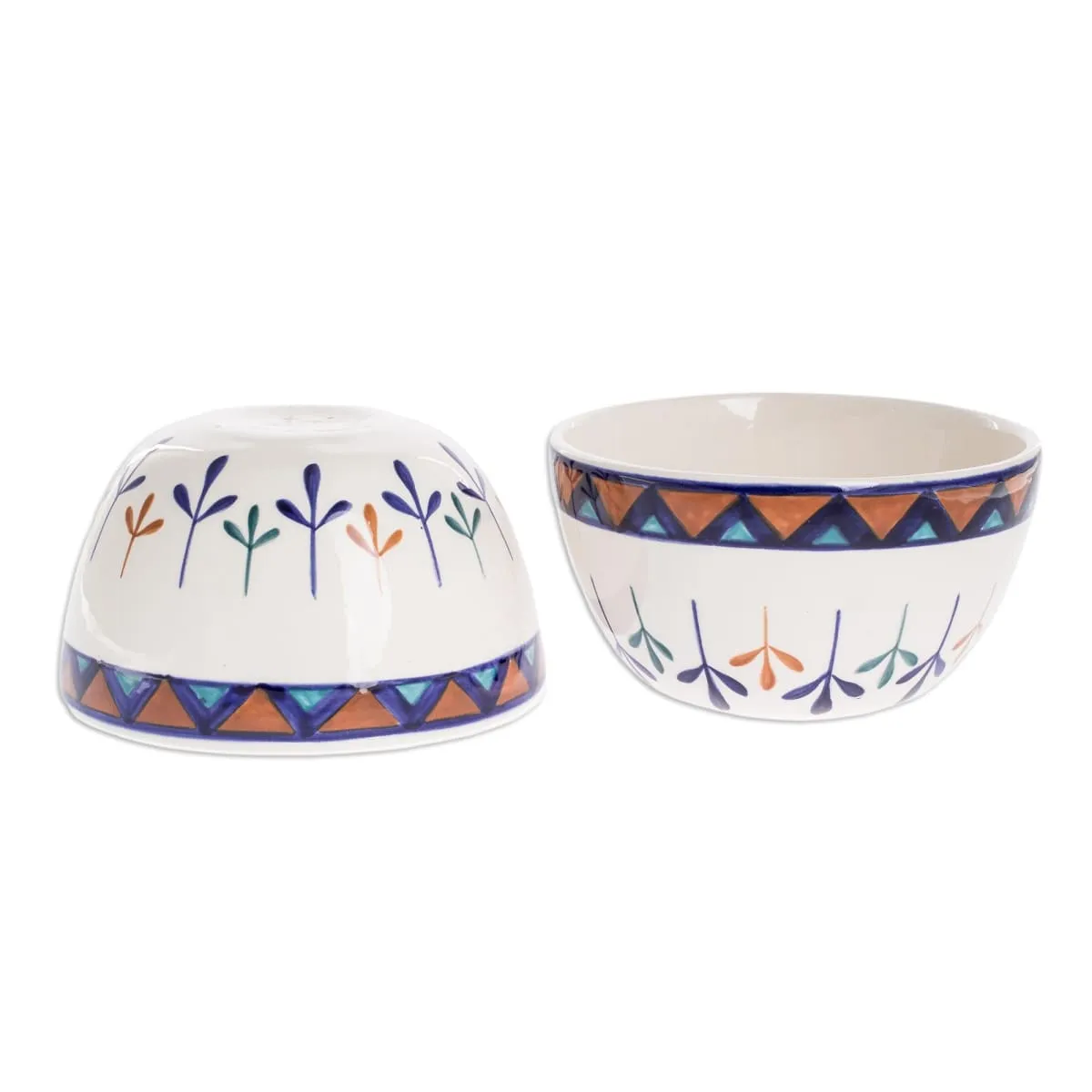 Novica Antigua Breeze Ceramic Soup Bowls (Pair)