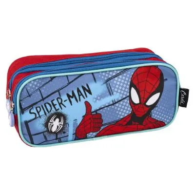 Penar cu 2 compartimente, Spiderman, albastru, unisex