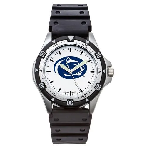 Penn State University Mens Option Watch - Rubber Strap - Color Logo