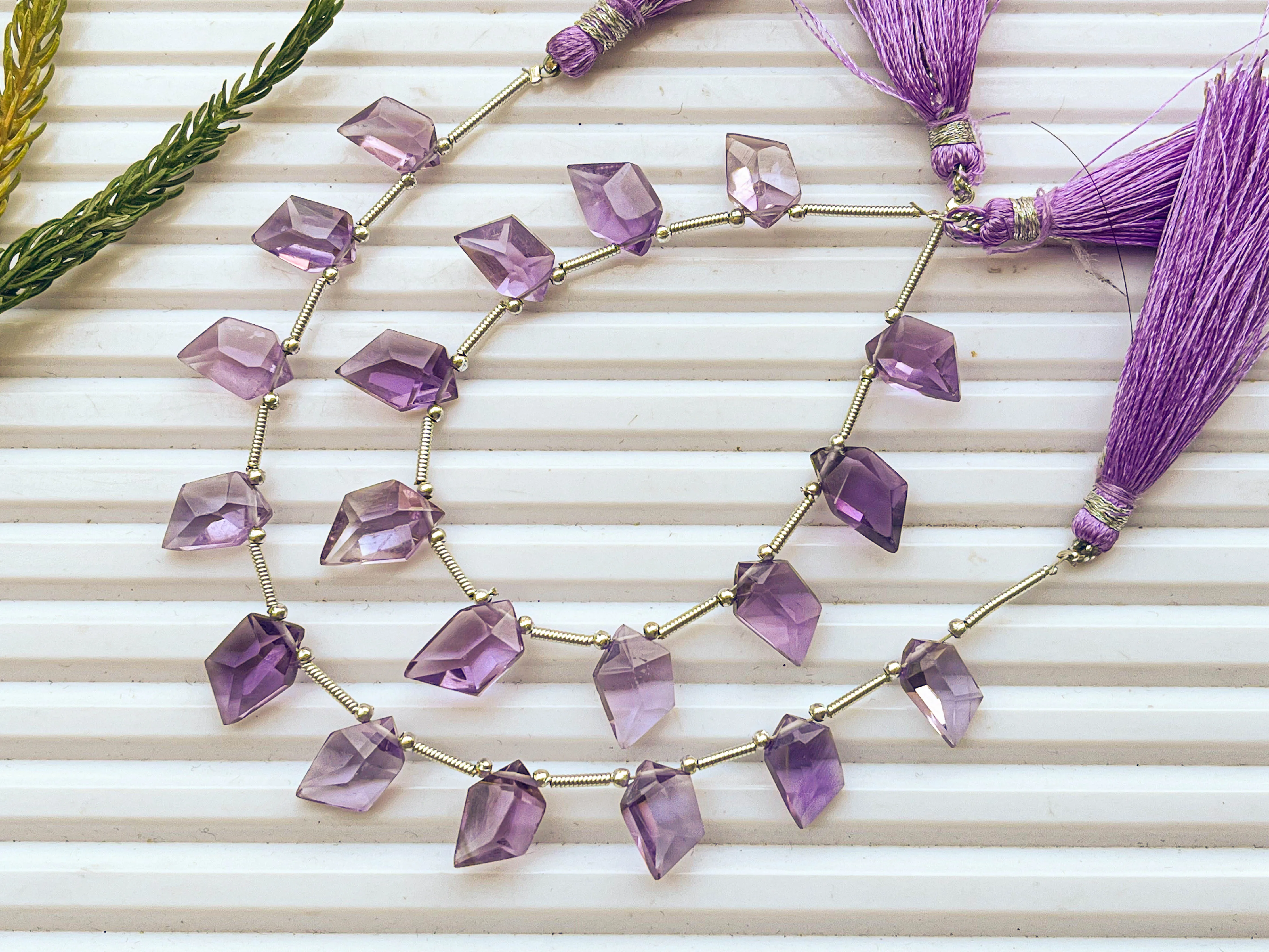 Pink Amethyst Spindle Cut Stone beads | 13x8x6mm