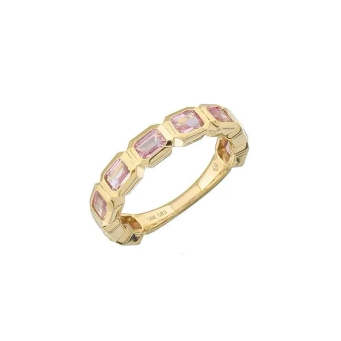 Pink Sapphire Bezel Sideways Set Eternity Ring