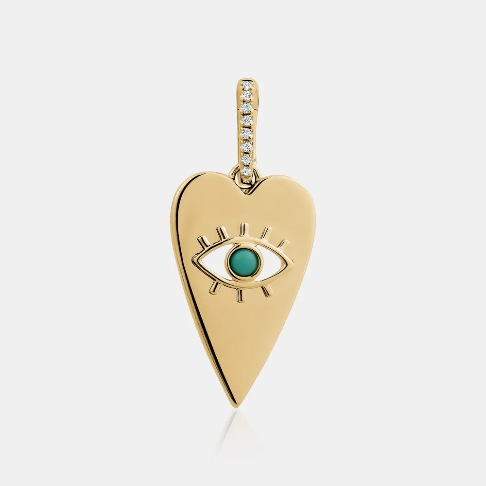 Pointy Evil Eye Heart Charm