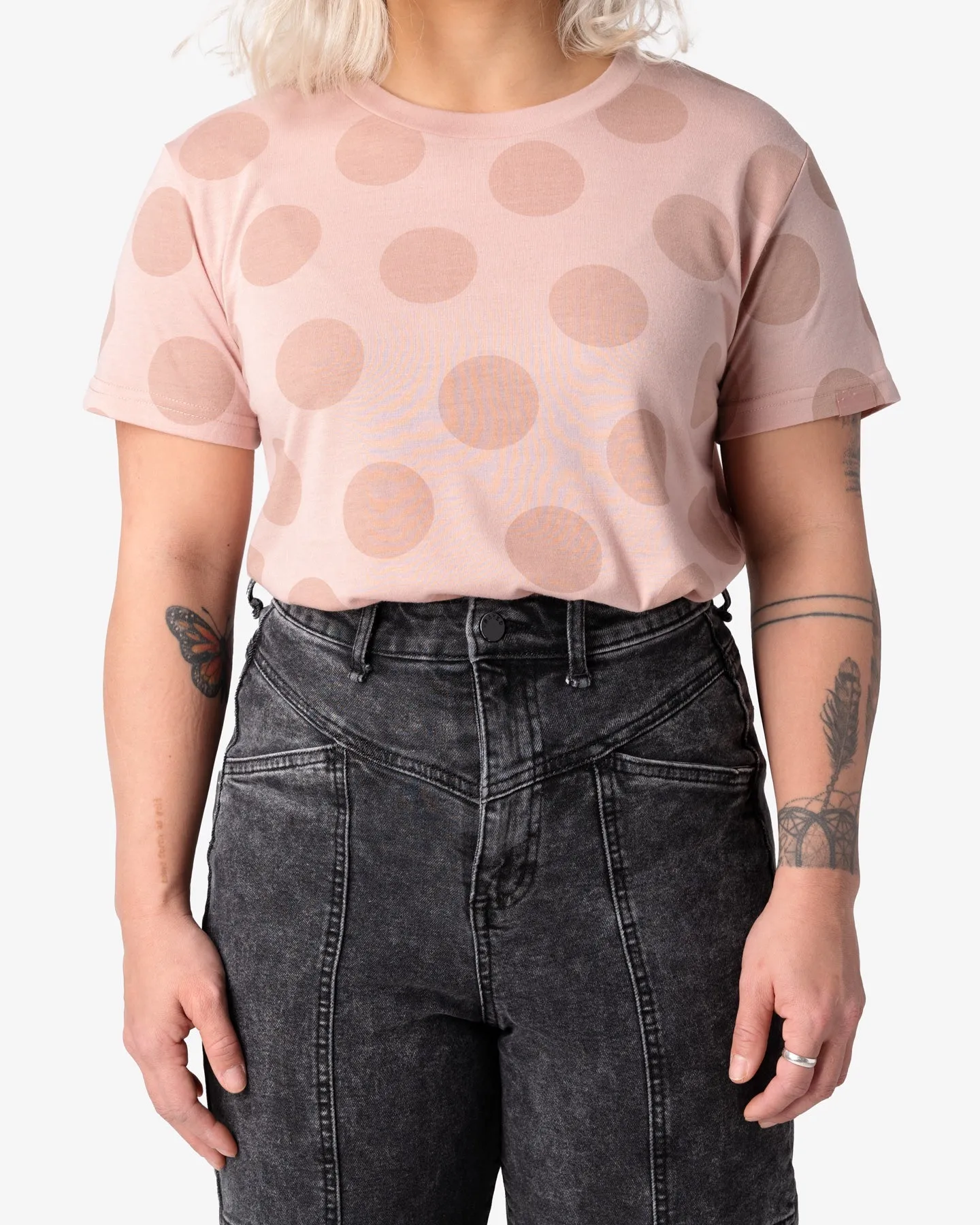 Polka Dot Tee - Dirty Pink