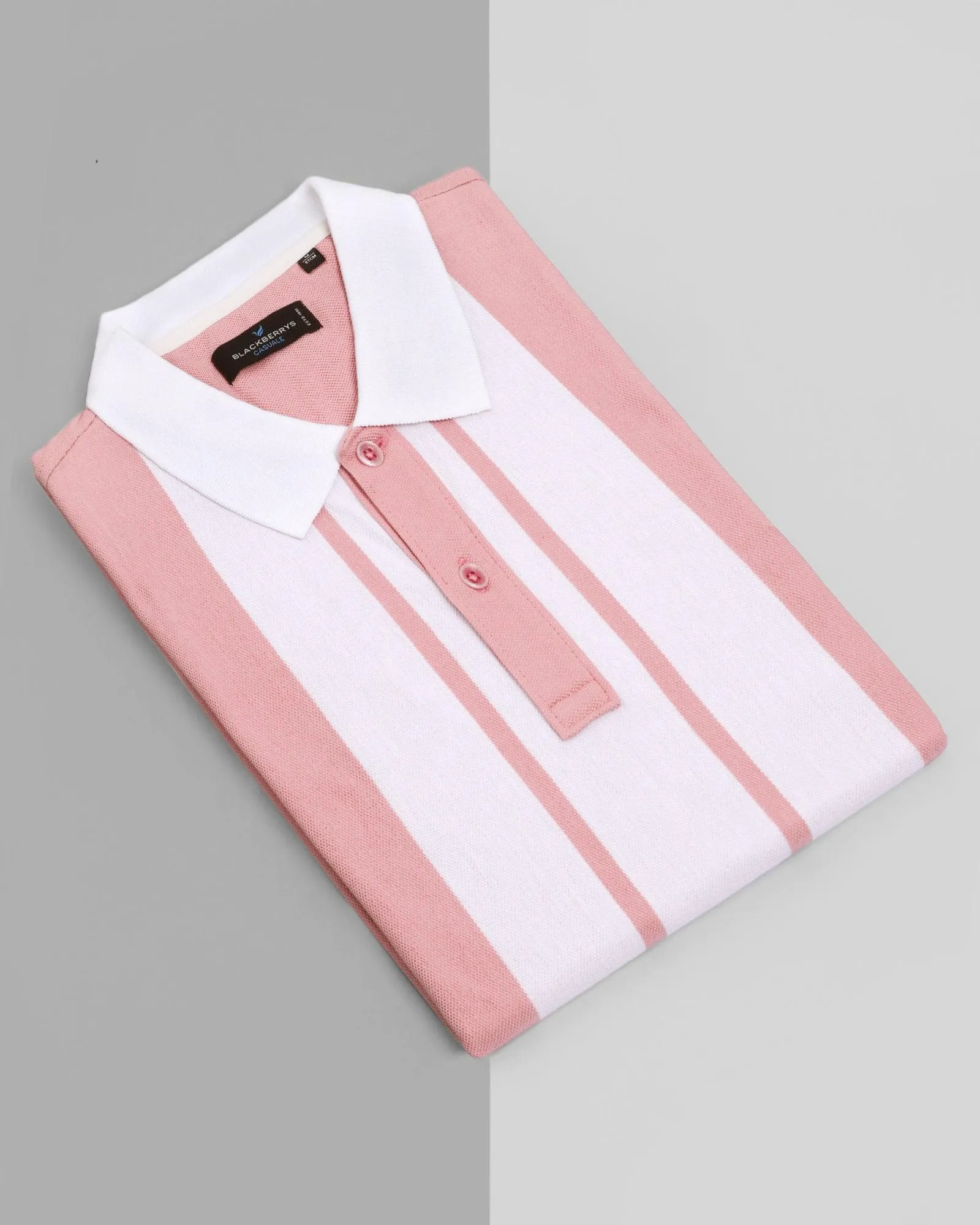 Polo Blossom Pink Striped T-Shirt - Tornado