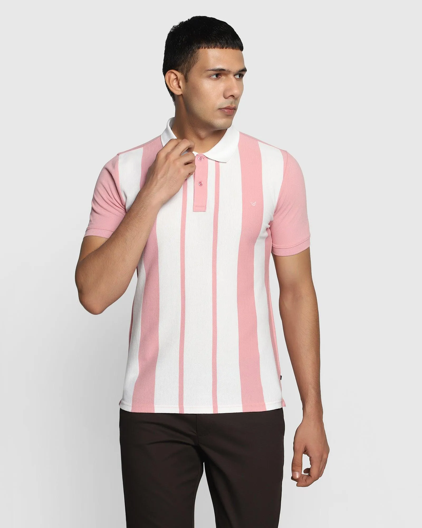 Polo Blossom Pink Striped T-Shirt - Tornado