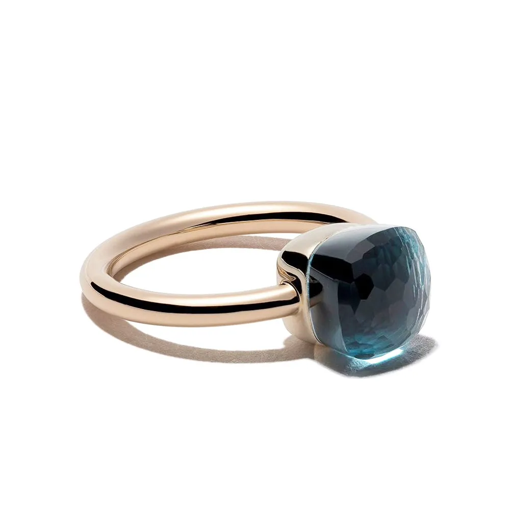 Pomellato - Nudo Petit - Ring with London Blue Topaz, 18k Rose and White Gold