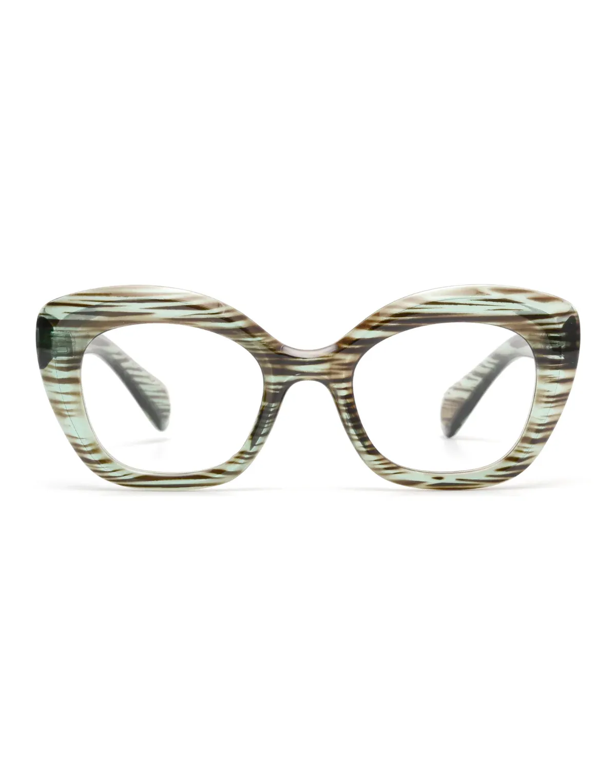 Portia Blue Light Readers 3.0 (Green/Brown Stripes)