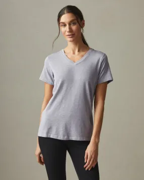 Premium Slub V-Neck Tee - Grey Glass