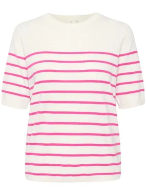 Pullover Lizza KA chalk/rose violet narrow stripe