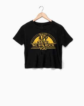 Queen App State Will Rock You Black Cropped Tee