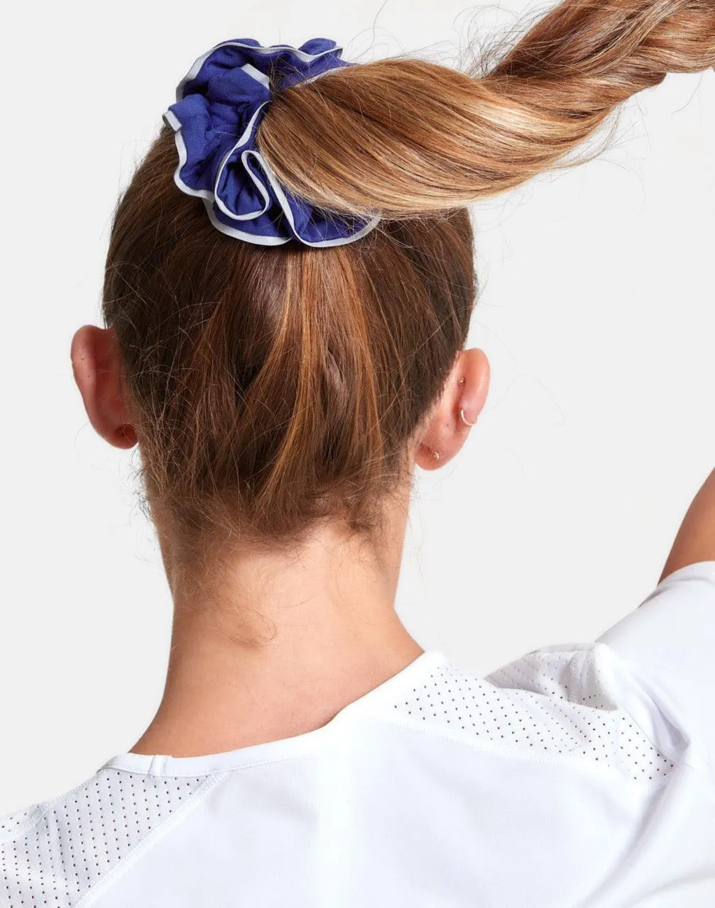 Reflective Scrunchie in Earth Blue