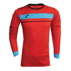 Reusch Kids Long Sleeve Padded Goalkeeper Jersey Red/Aqua Blue