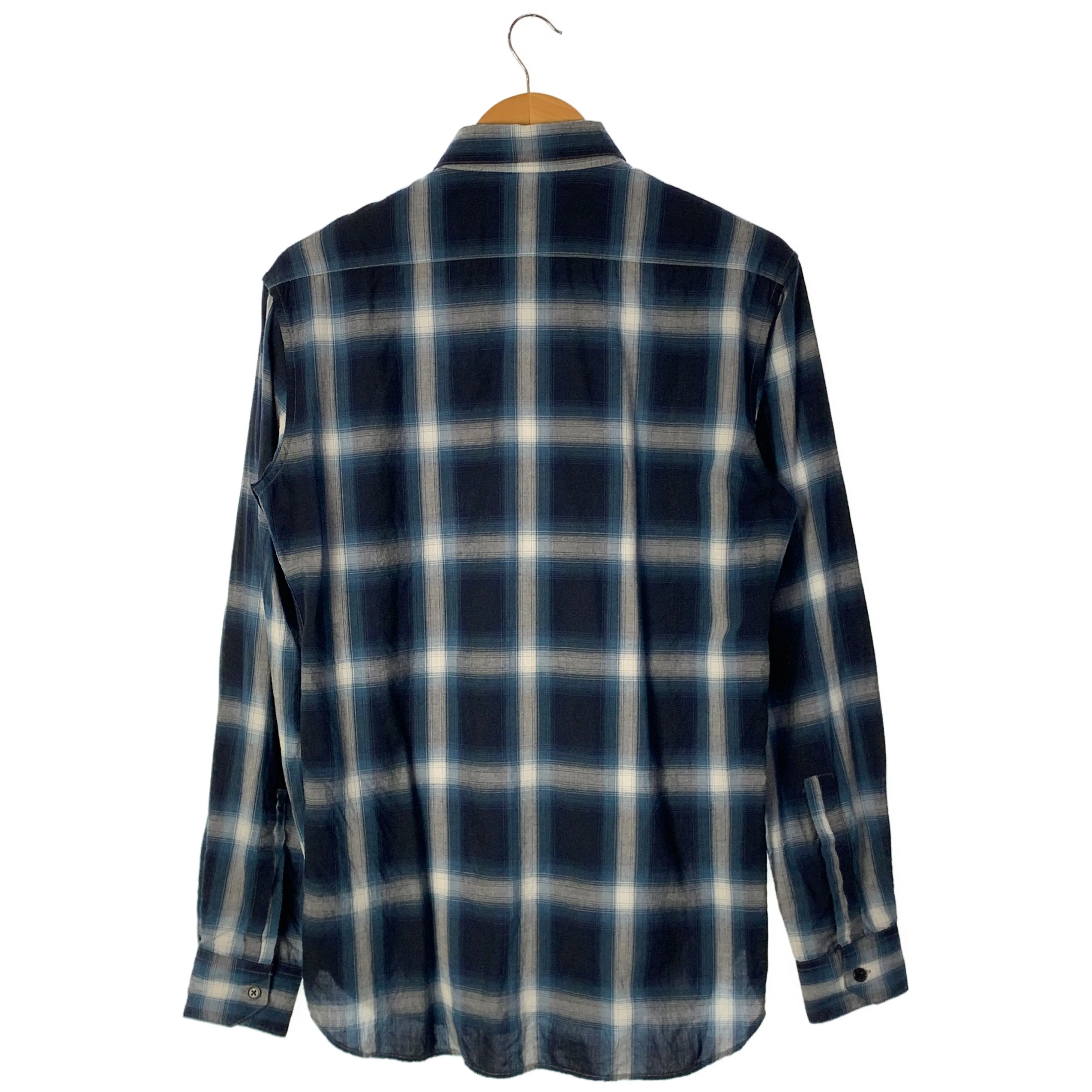 #SAINT LAURENT/LS Shirt/38/BLU/Cotton/Plaid